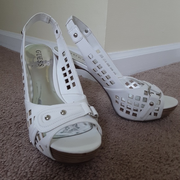 white guess heels